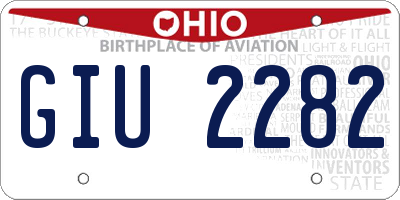 OH license plate GIU2282