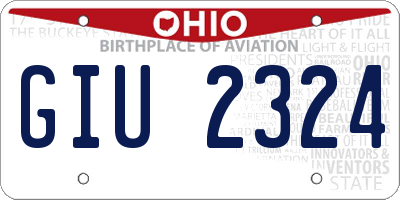 OH license plate GIU2324