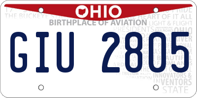 OH license plate GIU2805