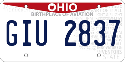 OH license plate GIU2837