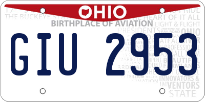 OH license plate GIU2953