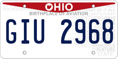 OH license plate GIU2968