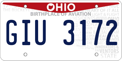 OH license plate GIU3172