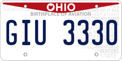 OH license plate GIU3330
