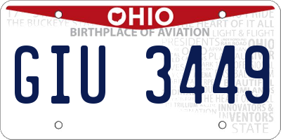 OH license plate GIU3449