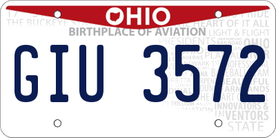 OH license plate GIU3572