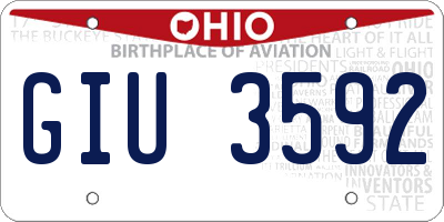 OH license plate GIU3592
