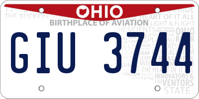 OH license plate GIU3744
