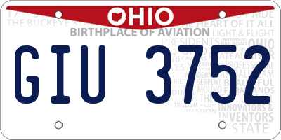 OH license plate GIU3752