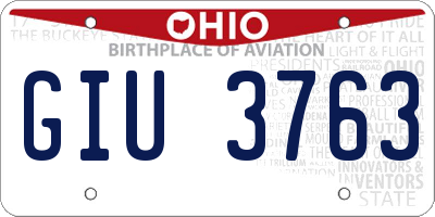 OH license plate GIU3763