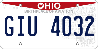 OH license plate GIU4032