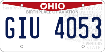 OH license plate GIU4053