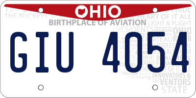 OH license plate GIU4054
