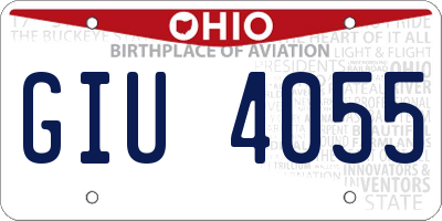OH license plate GIU4055
