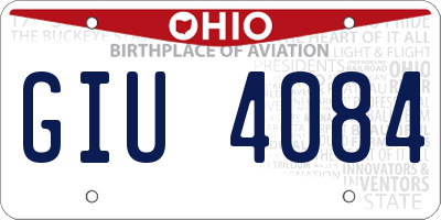 OH license plate GIU4084