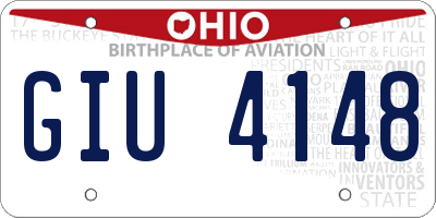 OH license plate GIU4148