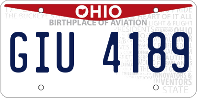 OH license plate GIU4189
