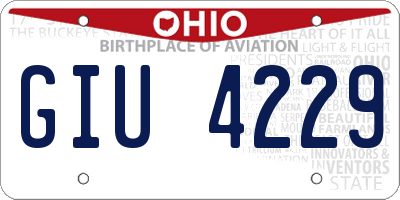 OH license plate GIU4229