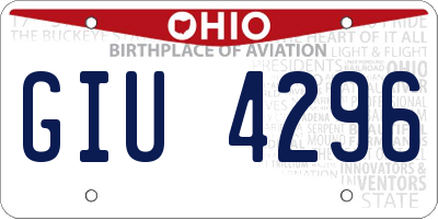 OH license plate GIU4296
