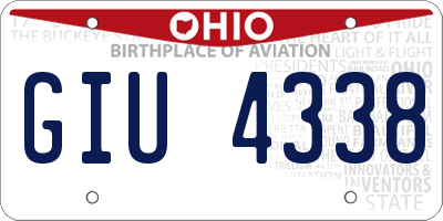 OH license plate GIU4338