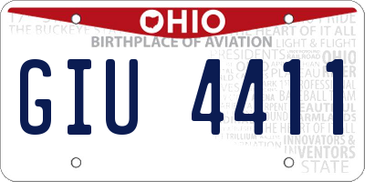 OH license plate GIU4411