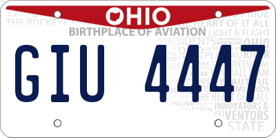 OH license plate GIU4447