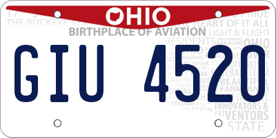 OH license plate GIU4520