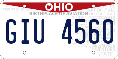 OH license plate GIU4560