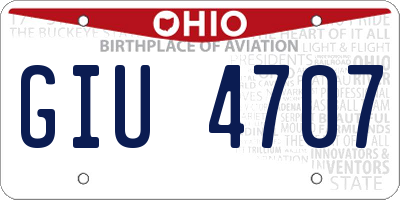 OH license plate GIU4707