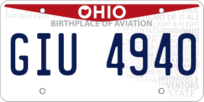 OH license plate GIU4940