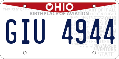 OH license plate GIU4944