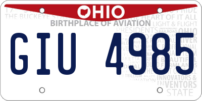 OH license plate GIU4985