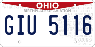 OH license plate GIU5116