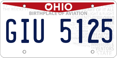 OH license plate GIU5125