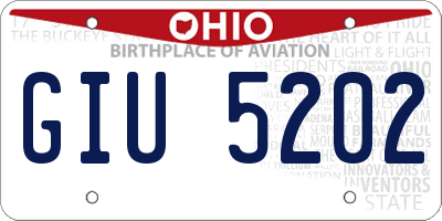 OH license plate GIU5202