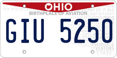 OH license plate GIU5250