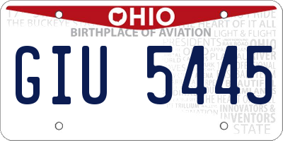 OH license plate GIU5445