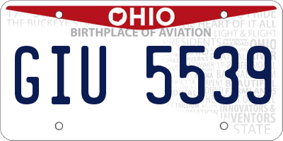 OH license plate GIU5539