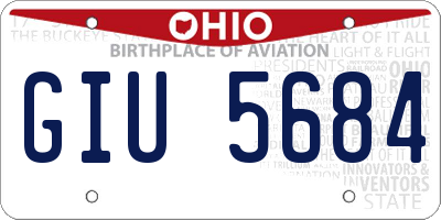 OH license plate GIU5684