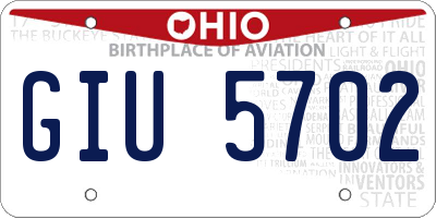 OH license plate GIU5702