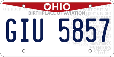 OH license plate GIU5857