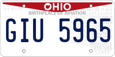 OH license plate GIU5965