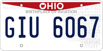 OH license plate GIU6067
