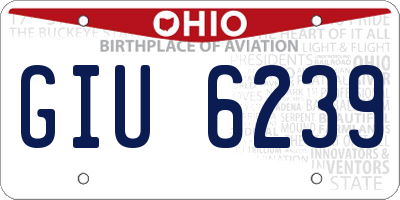 OH license plate GIU6239