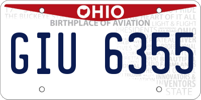 OH license plate GIU6355