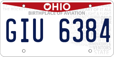 OH license plate GIU6384
