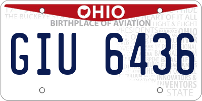 OH license plate GIU6436