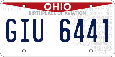 OH license plate GIU6441