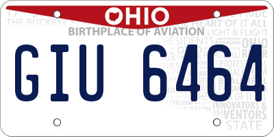 OH license plate GIU6464
