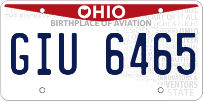 OH license plate GIU6465
